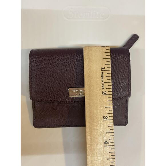 Kate Spade Wallet Womens Purple Saffiano Leather Small Bifold ID Window Zip Coin - Picture 7 of 9